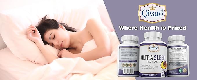 Ultra Sleep Pro Health - Sleep Aid for Adults with L-Theanine 5-HTP and GABA - Dietary Supplement for Better Sleep – Vegan and Non-GMO - Made in USA – 60 Capsules