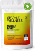 Sparkle Wellness Muscle Boost (No Flavor) [30-Serves] | Collagen Supplement Powder with Hydrolyzed BODYBALANCE Collagen Peptides &amp Buffered Vitamin C | Improves Body Composition