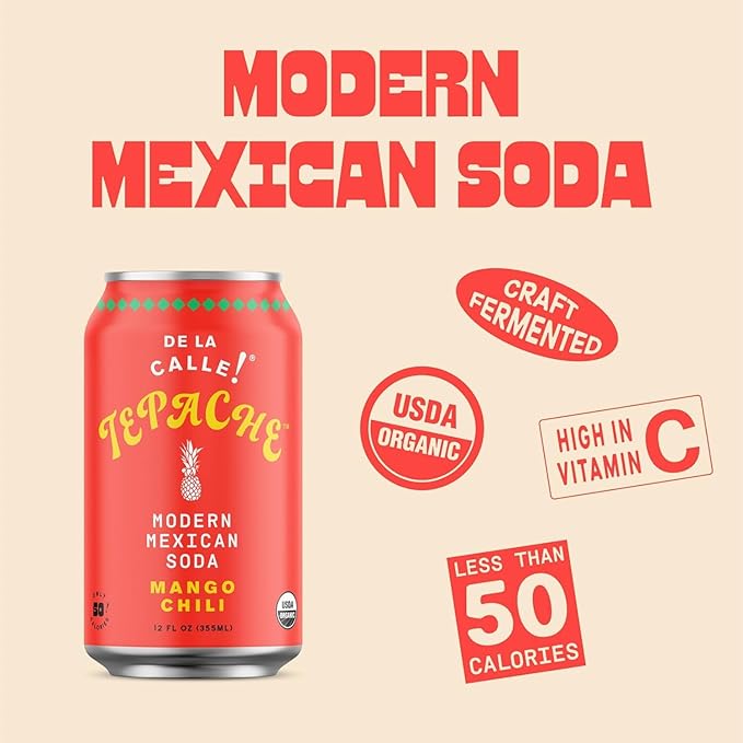 De La Calle Tepache - Mixta Variety Pack - Modern Mexican Soda - Craft Fermented Pineapple Sparkling Beverage - Certified Organic Antioxidant Rich Non-Alcoholic Healthy Soda Low Sugar Low Calorie