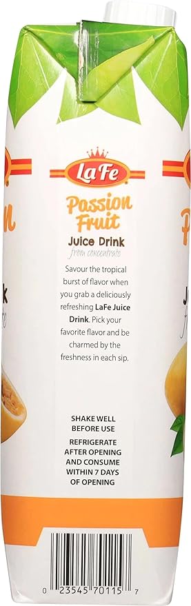 La Fe Passion Fruit Juice – Fresh Passion Fruit Juice Drink Rich in Vitamin C Sweet &amp Refreshing for Kids Family &amp On the go 3-Pack 33.8 Fl Oz Each