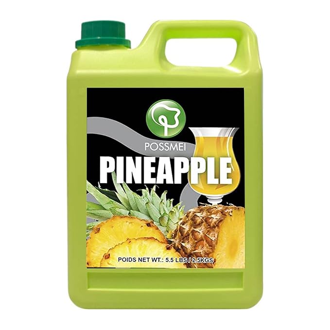 Possmei Pineapple Flavored Syrup 5.5 Pound Plastic Jar 2 Pack