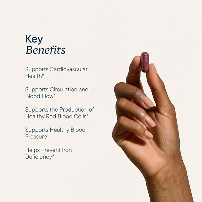 Santo Remedio Circulacion Plus Capsules Iron &amp Beetroot Extract Supplement for Blood Circulation &amp Cardiovascular Support Supports Healthy Blood Pressure &amp Red Blood Cell Production 30