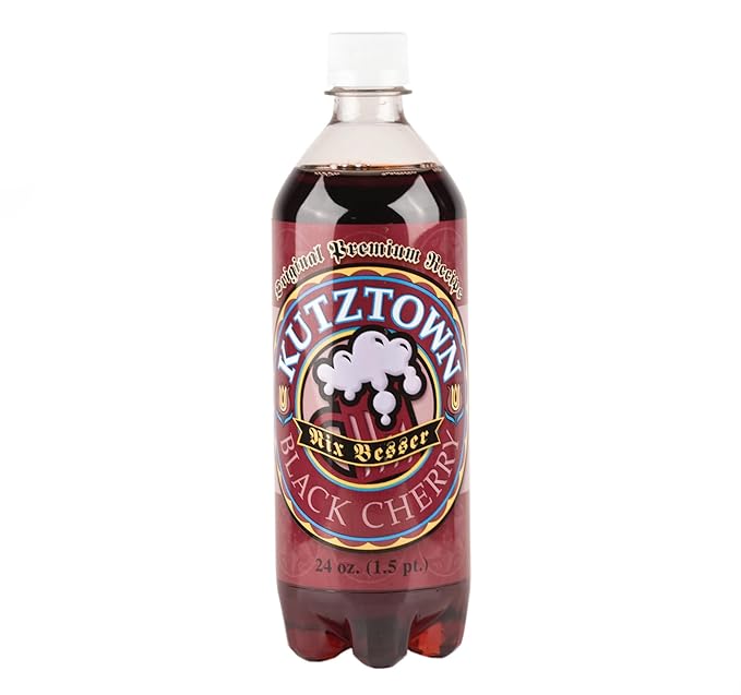 AmishTastes Soft Drinks Variety Box (Birch Beer Black Cherry Orange Cream Red Cream) Kutztown Nix Besser PA Dutch Amish Style 96 Oz.