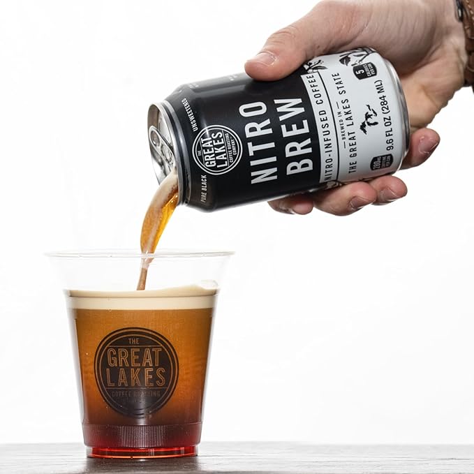 Great Lakes Nitro Brew Coffee 9.6 Ounce Cans Pack of 12