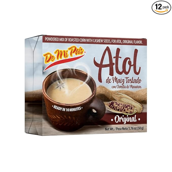 De Mi Pais Atol Drink Mix Natural Corn Flavored 1.76oz/ Bebida de Atol Sabor a Maiz Natural 1.76oz (12)