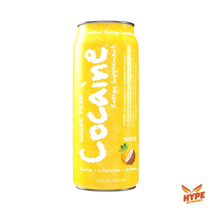 Hype Beverages Official Pre Workout Energy Drink - Sugar Free Healthy 280mg Caffeine Boost L-Carnitine Taurine Vitamins C B6 B12 Antioxidants 12Oz Sparkling Pinacolada (Pack of 12)