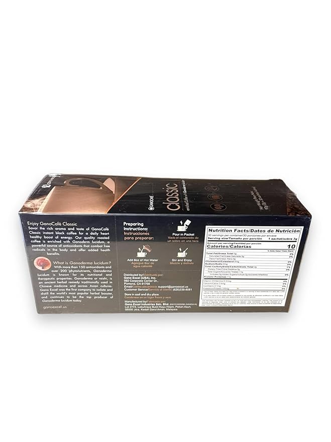 Gano Excel Classic Coffee with Ganoderma Lucidum mushroom of Asia Coffee 30 Sachets