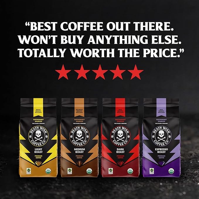 Death Wish Coffee - Organic Cinnamon Sugar Flavored Ground Coffee (27 Ounces)