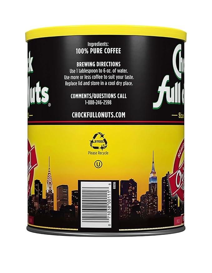 MMA COMPANY Chock full o'Nuts Heavenly Ground Coffee Original Blend Medium 48 oz. (Box of 2 Coffee)