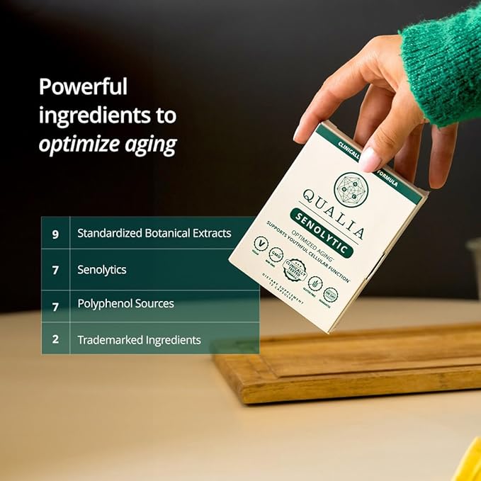 Qualia Life Sciences Qualia Senolytic Ultimate Formula for Enhanced Cell Repair&ampRejuvenation 2-Day Aging&ampLongevity Support Regimen w. FisetinQuercetin PiperlongumineSenactivCurcumin(Pack o