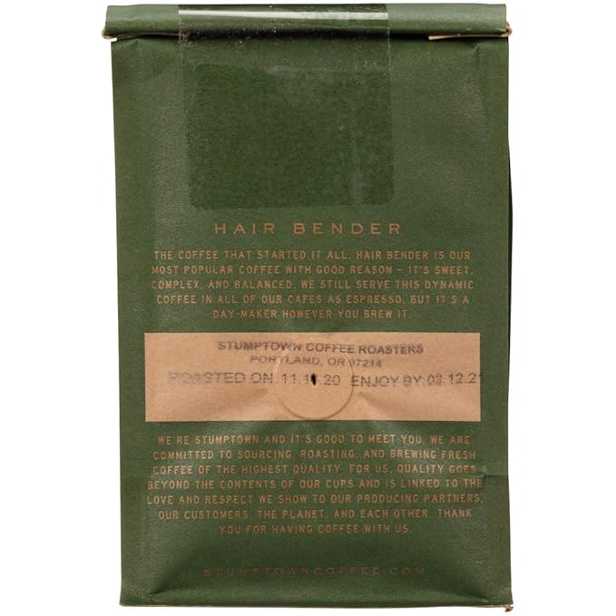 Stumptown Coffee Roasters Medium Roast Ground Coffee - Hair Bender 12 Ounce Bag Flavor Notes of Citrus and Dark Chocolate (Pack of 3)