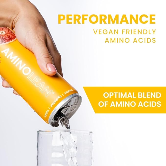 RSP NUTRITION AminoLean Energy Drink - Sugar Free Amino Energy with Natural Caffeine &amp Vegan Amino Acids for No Jitters Tingles or Crash Pink Lemonade Pack of 12