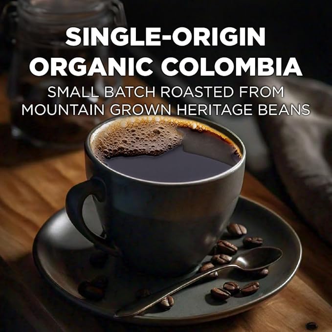 Maud's Organic Colombian Coffee Pods 50 ct Single Origin Colombian Medium Roast Coffee in Single Serve Pods – 100% Arabica Coffee Compatible with Keurig K Cups Maker