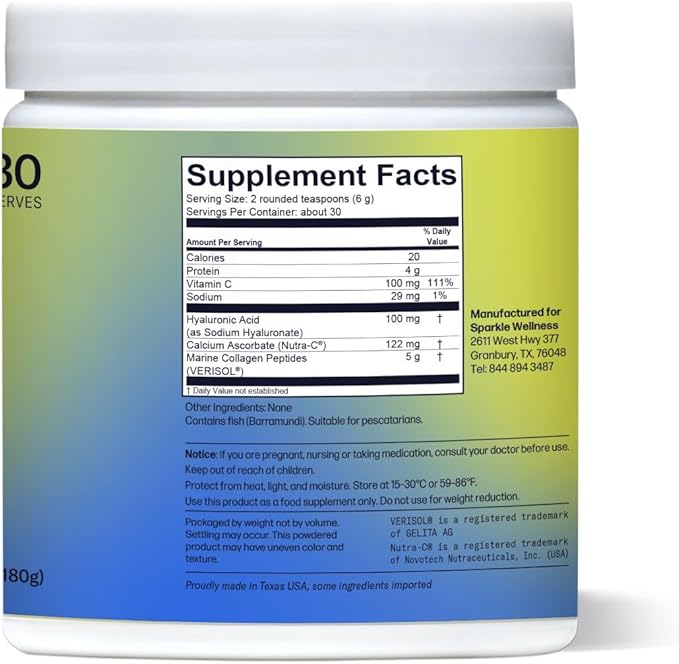 Sparkle Wellness Skin Boost Plus (Chocolate) [30-Serves] and Marine (No Flavor) [30-Serves] | VERISOL Bioactive Hydrolyzed Collagen Peptides to Improve Skin Hair &amp Nail Health