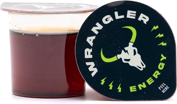 Wrangler Energy by Java House - Single Serve Liquid Energy Drink Concentrate Pods - Peel and Pour - Lightly Sweet Tangy Energy - Pack of 12