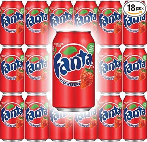 Fanta Strawberry Soda 12 Fl Oz Cans (Pack of 18 Total of 216 Fl Oz)