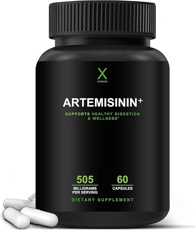 HUMANX Artemisinin 505mg with Bioperine for Greater Absorption - Supports Healthy Aging Digestion and Immunity - USA Third Party Tested - Vegan Non-GMO - Artemisia Annua - Sweet Wormwood Extract