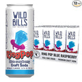 Wild Bill’s Blue Raspberry Ring Pop Craft Soda Pop Soft Drinks – Pure Cane Sugar No HFCS Caffeine Free Vegan Gluten Free Low Sodium Lightly Carbonated - 12 Oz Cans 12 Pack