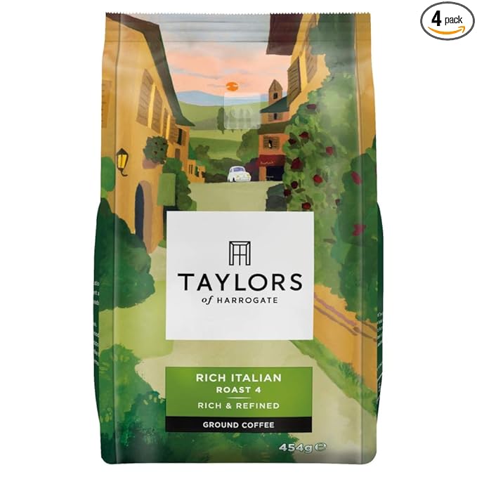 Taylors of Harrogate Rich Italian Ground Coffee 454 g (Pack of 4)
