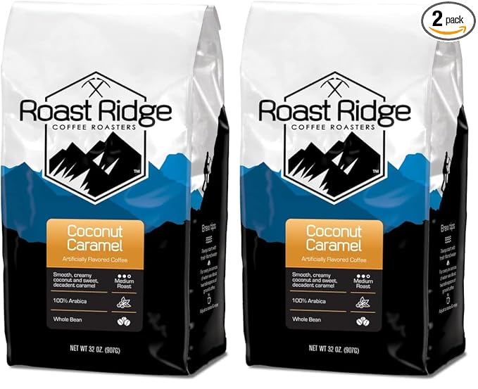 Roast Ridge Whole Bean Coffee Medium Roast Coconut Caramel 2 lb. (Pack of 2)