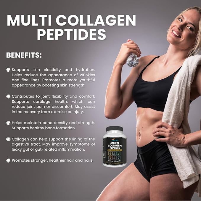 Collagen Multi Peptides Supplement Types I II III X 240 Capsules 2-Pack