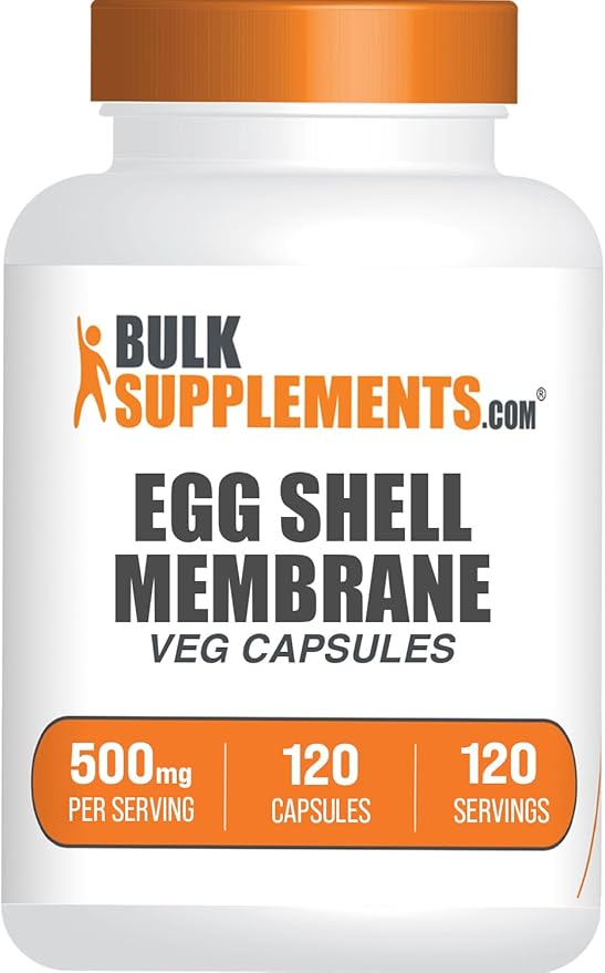 BulkSupplements.com Egg Shell Membrane Capsules - Collagen Supplement Dairy-Free &amp Gluten Free - 1 Capsule per Serving (500mg) 120 Count (Pack of 1)