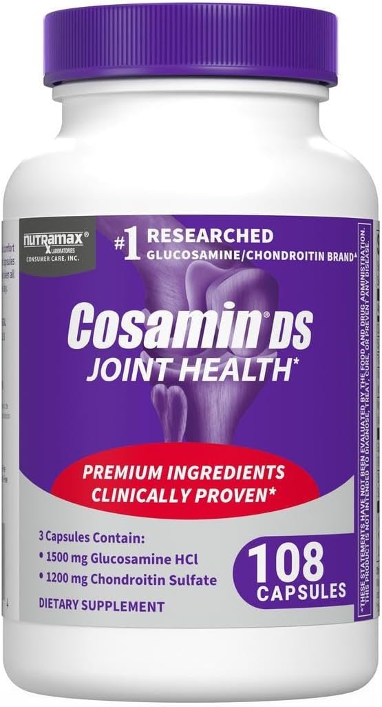 Nutramax Laboratories Cosamin® DS Joint Health Supplement with Glucosamine &amp Chondroitin for Adult Men &amp Women Joint Supplement 108 Capsules