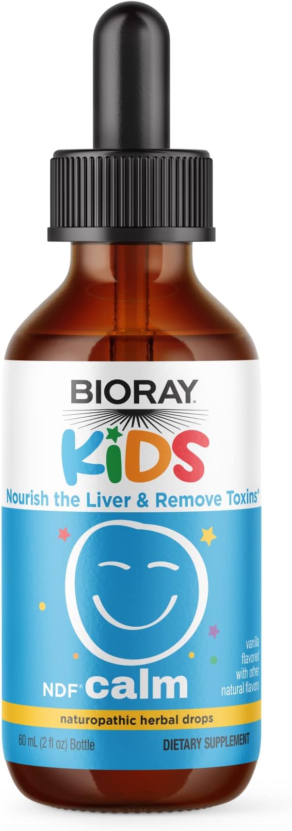 BIORAY Kids NDF Calm Vanilla - 2 fl oz - Nourish the Liver &amp Remove Toxins - Non-GMO Vegan Gluten Free - 1-2 Month Supply