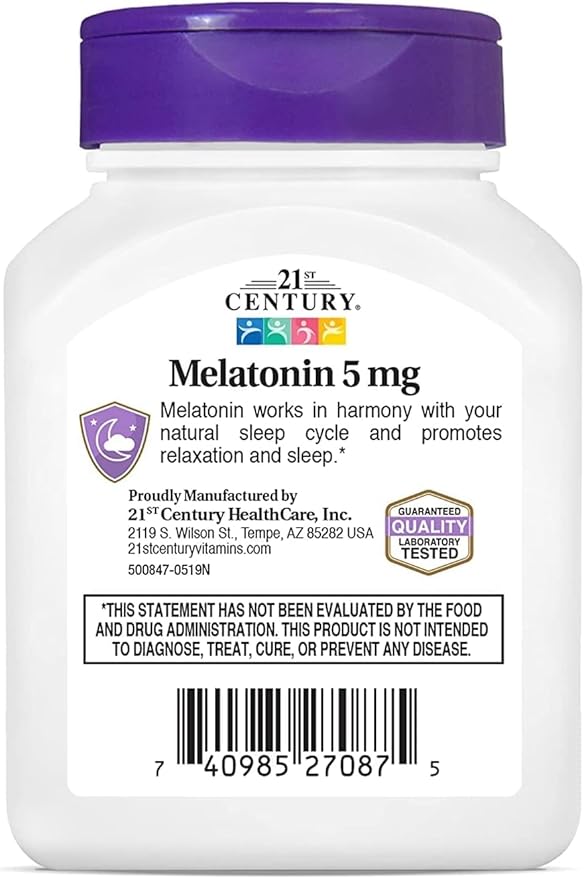 21st Century Melatonin 5mg Tablets - 120 ct Pack of 4