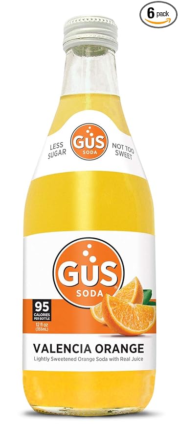 GuS Soda - Dry Valencia Orange - 12 oz (6 Glass Bottles)