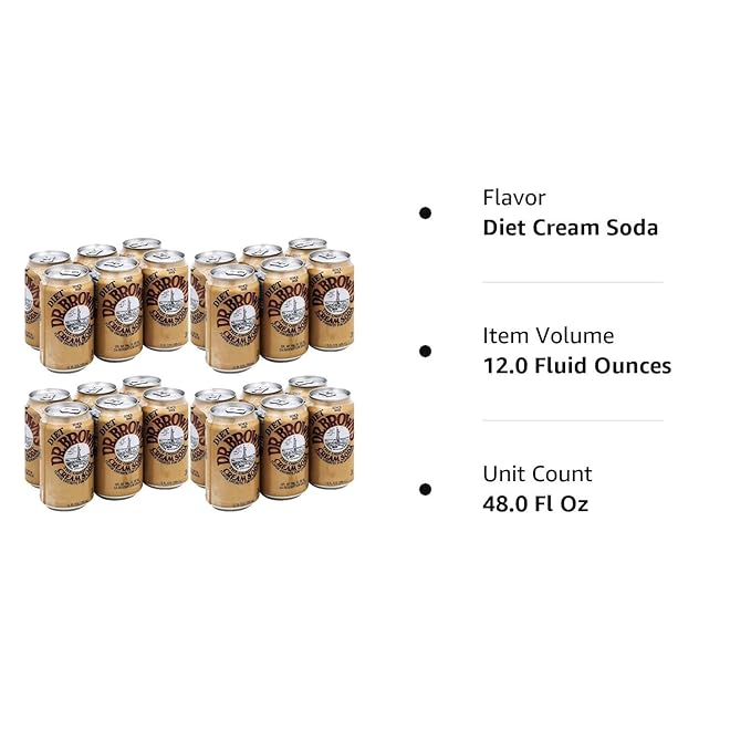 Dr. Brown Soda Cream Soda Diet 6 pack 12-ounces (Pack of 4)