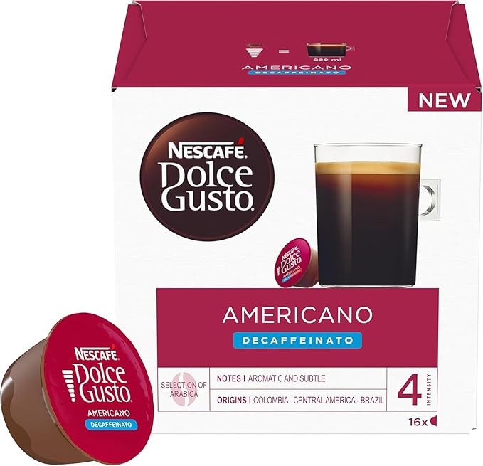 NESCAFÉ Dolce Gusto Americano Decaf Coffee Pods x16 (Pack of 1 Decaffeinated Coffee)