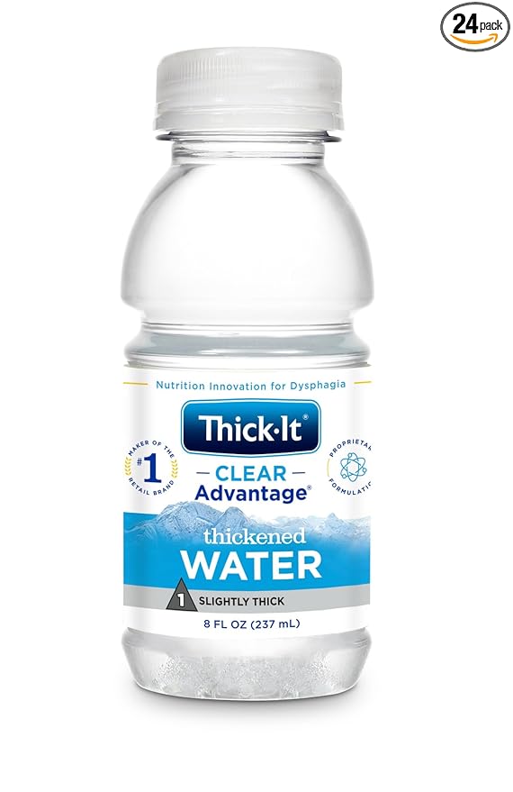 Thick-It Clear Advantage Slightly Thick Water Ready-to-Drink Digestible Swallowing Aid Hydration on the Go Convenient &amp Ready-to-Use No Mixing Needed 8 oz Bottle (24 Pack)