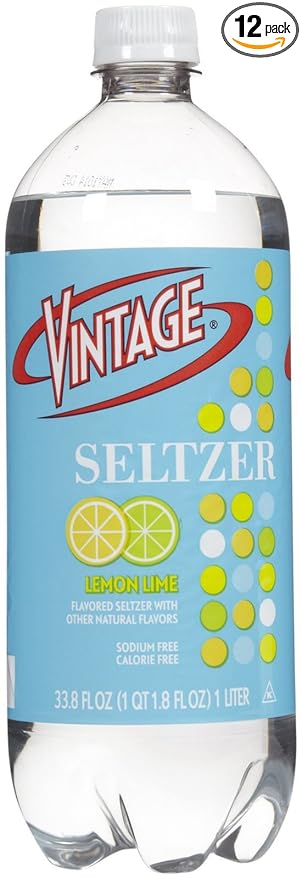 Vintage Seltzer Water - Lemon Lime - 33.8 Oz (Pack of 12)