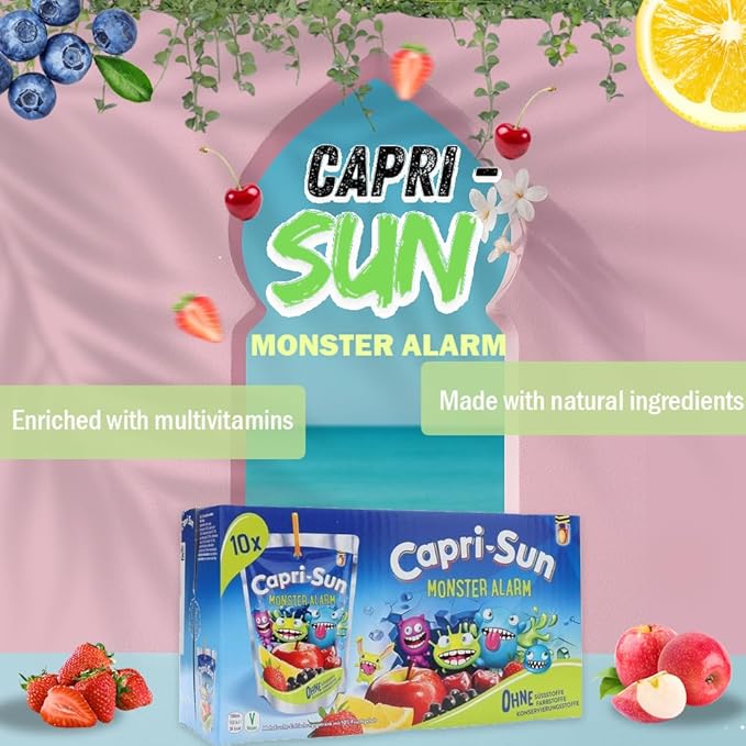 MONSTER ALARM 10x200ml – Multivitamin Juice – No Artificial Colors or Preservatives – Easy Opening – Fun Fairy Edition 20cl (Pack of 10)