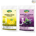 Yeshvi NATURAL Nimbu Pani &amp Kokum Jamun Fruit Juice Powder Combo Pack Instant Mix Drink Easy to Make Beverage Ready to Serve 200gm