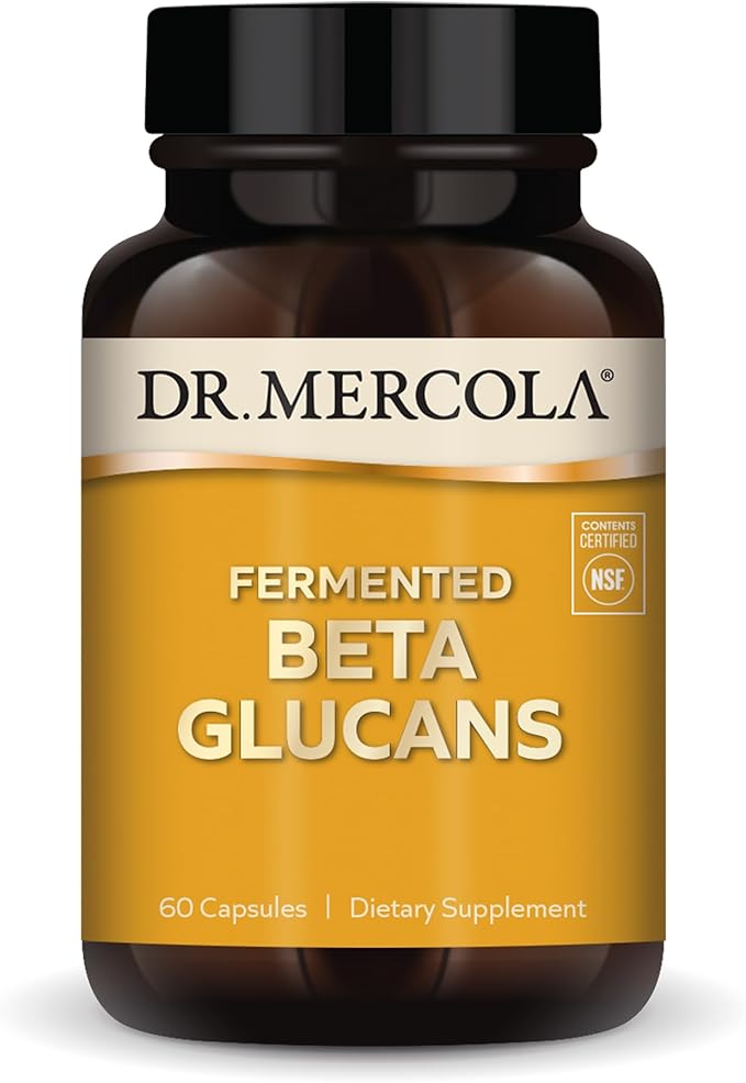 Dr. Mercola Fermented Beta Glucans - Immune System Support - Beta-13-Glucan &amp EpiCor Yeast Fermentate - Vegetarian - Non-Dairy - Gluten-Free - 60 Capsules