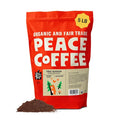 Peace Coffee Tree Hugger Signature Blend Ground Dark Roast Coffee 5 lb Organic Fair Trade Nutty Smooth Flavor Shade Grown Fresh Roasted