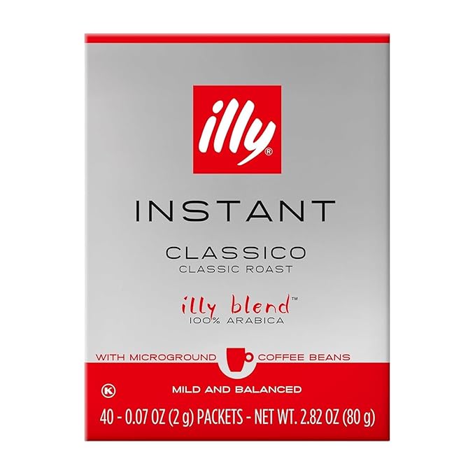 illy Instant Coffee Singles Classico Medium Roast Caramel &amp Orange Blossom Notes 40 Single-Serve Packets (2g Each) - Premium Arabica Coffee