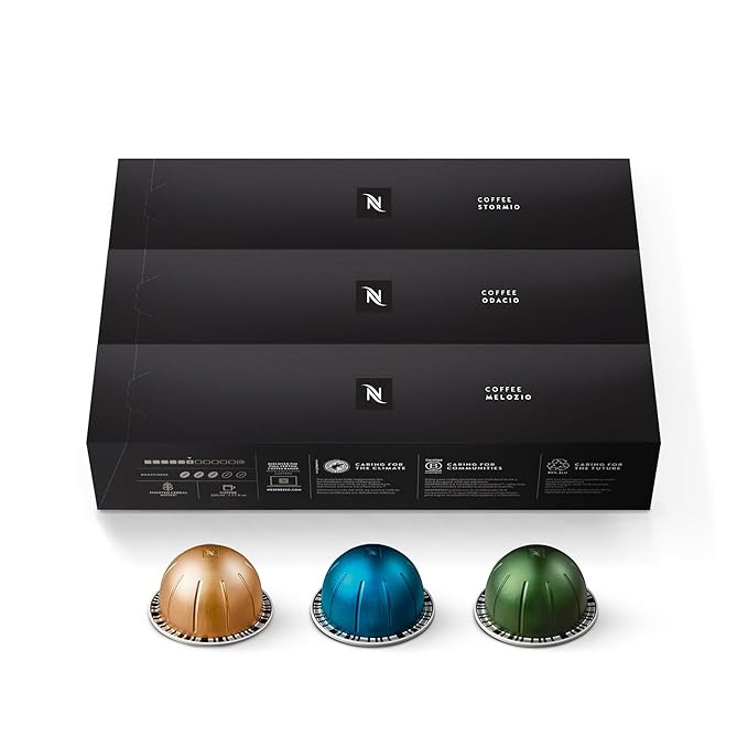Nespresso Capsules Vertuo Variety Pack Medium and Dark Roast Coffee 30 Count Coffee Pods Brews 7.8 oz.