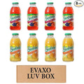 LUV BOX- variety Everfresh Juice 16 oz. pack of 8 Everfresh Peach Plum Pear Everfresh 100% Orange Juice. by evaxo