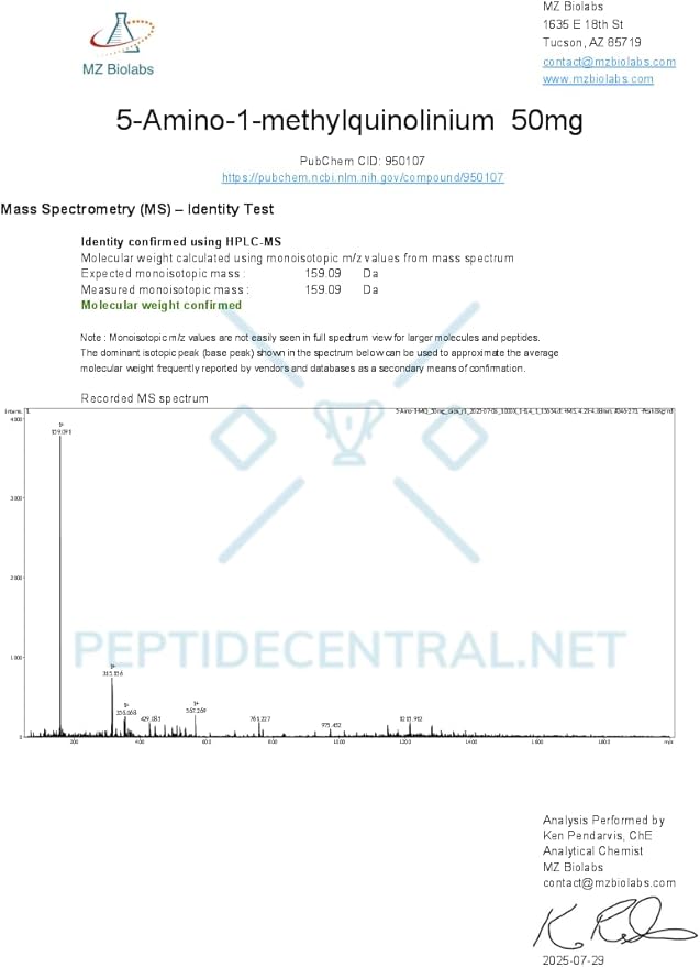 5-AMINO-1MQ NAD+ (3RD Party Tested)