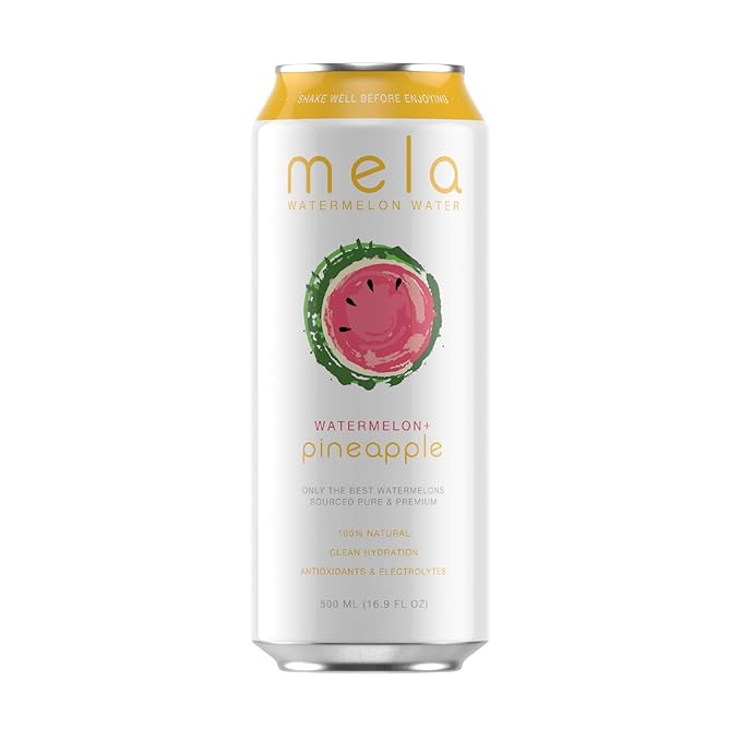Mela Watermelon Water - Watermelon + Pineapple | 12 Pack | 100% Natural Watermelon Juice + Pineapple