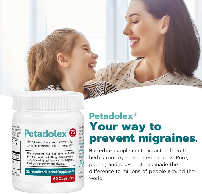 Migraine Relief - Patented Butterbur Root Extract 75mg PA-Free Butterbur Extract in Gelatin Capsules Ideal Real Butterbur for Migraines Solution Prevention