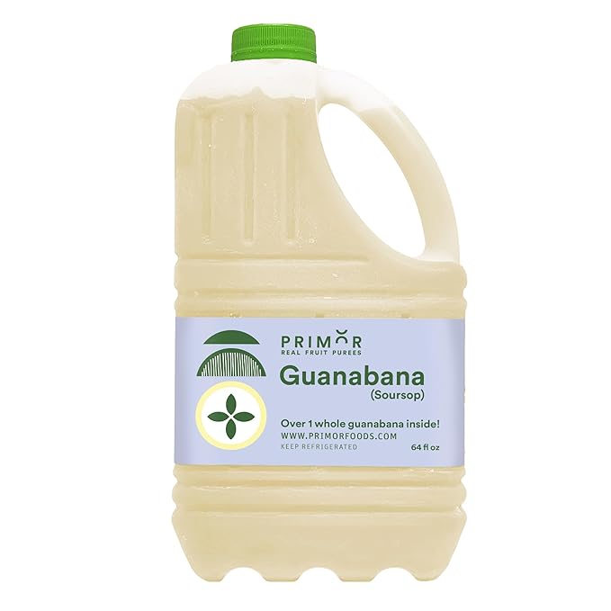 Primor Fruit Purees | Made with Real Fruit | Countless Applications: Juices Smoothies Cocktails Desserts and More - Guanabana