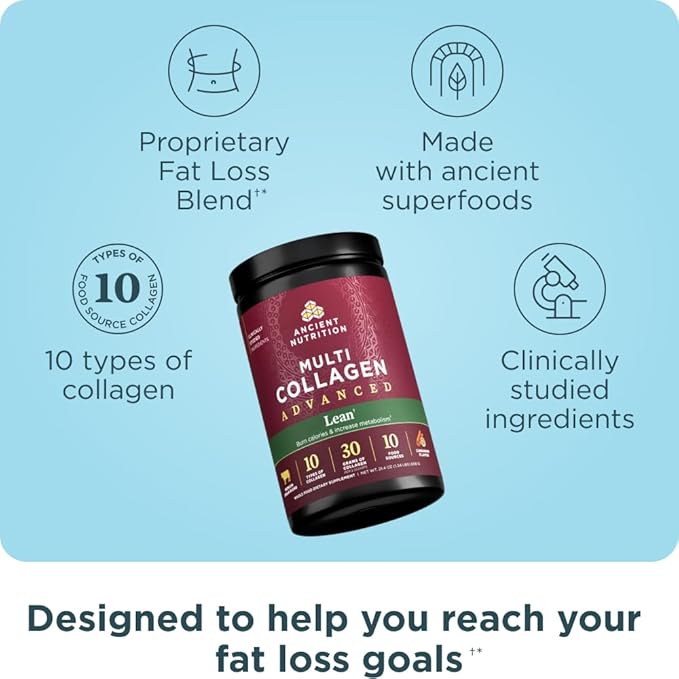 Ancient Nutrition Multi Collagen Advanced Lean Powder 25 Servings + Multi Collagen Advanced Lean Capsules 90 Count