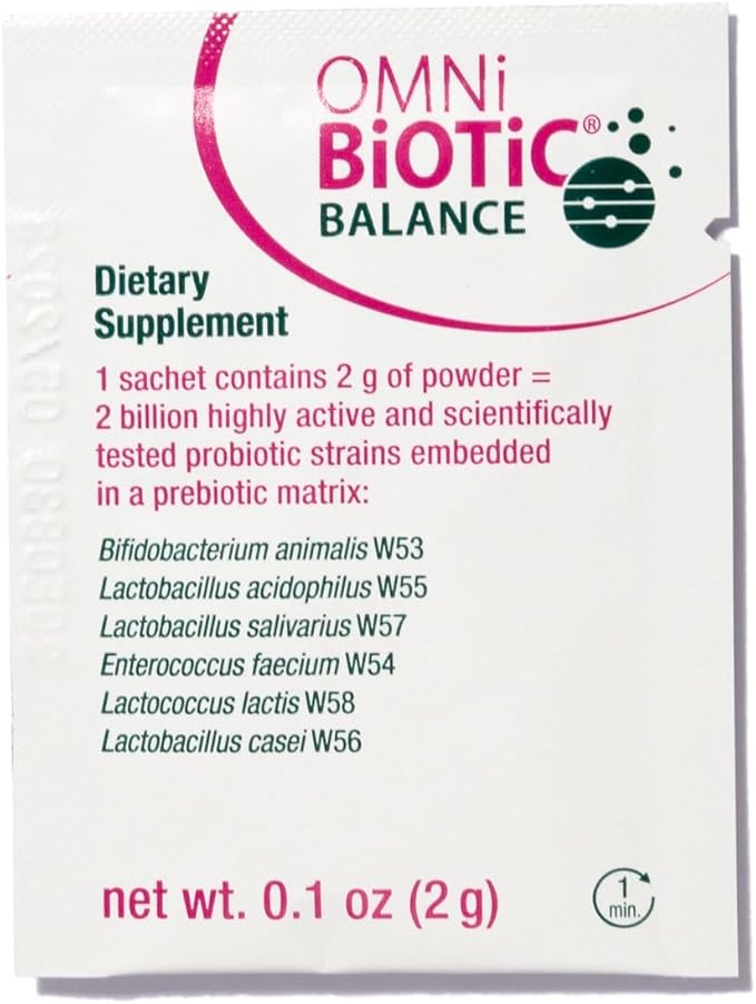 OMNi BiOTiC Balance Probiotic Immune Support - Bifidobacterium &amp Lactobacillus - Hypoallergenic - Immune Booster Supplement for Men and Women - Non-GMO (28 Daily Packets)
