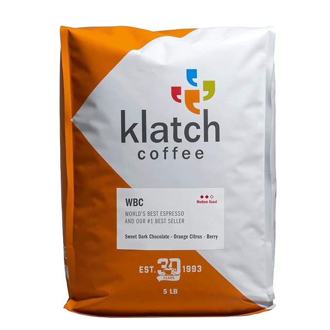 Klatch Coffee WBC World's Best Espresso Medium Roast 5 Pounds Whole Bean