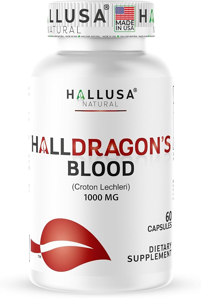 Dragon’s Blood Capsules 1000mg Croton Lechleri Extract (Sangre de Drago Sangre de Grado) Natural Digestion Support Skin Healing Ulcers Stomach Sensitivity Scarring Antioxidant Support 60 Count