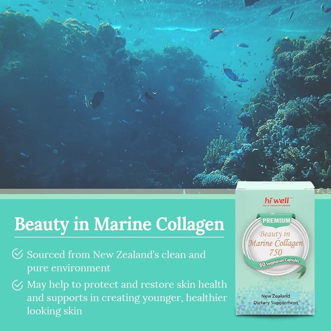 (Pack of 2) Hi Well Premium Beauty in Marine Collagen 750 60 Vege Capsules